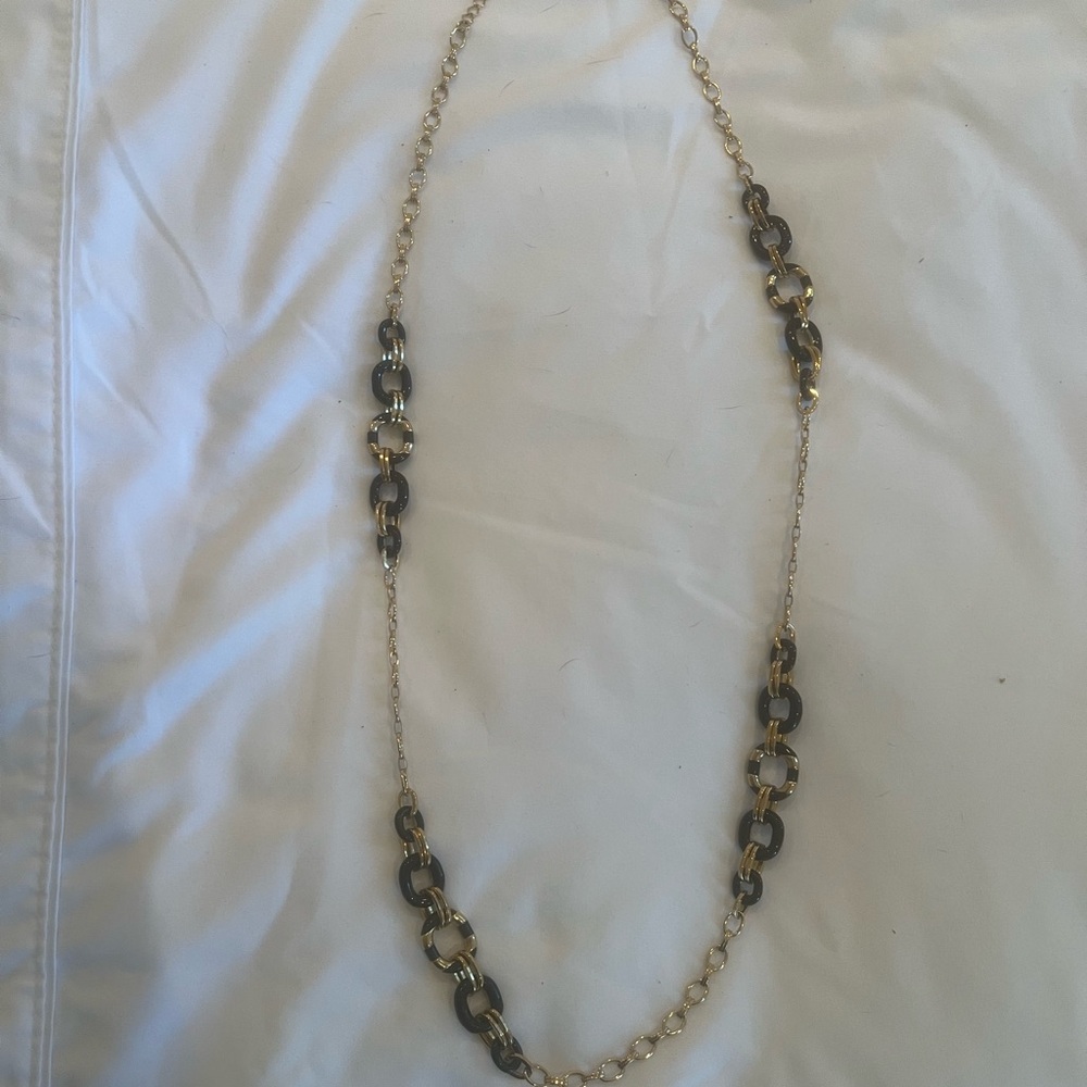 Kate Spade Adjustable Elegant Gold and Black Chain Necklace
